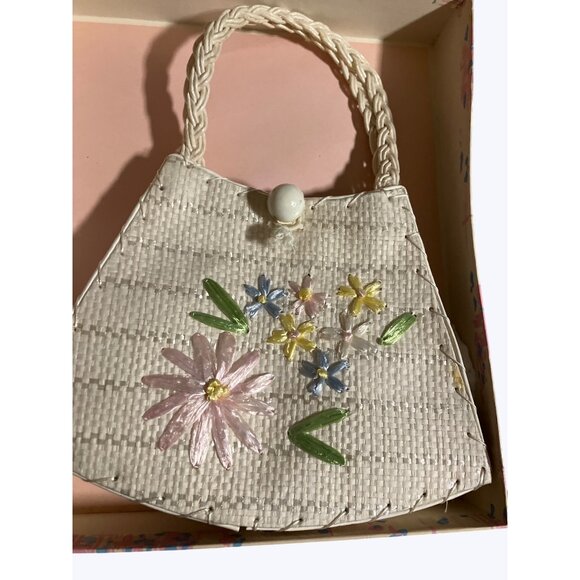 Unbranded Other - Girls Hand Embroidered White Vintage Bag W/Floral Design Ages 2-7 Bag only